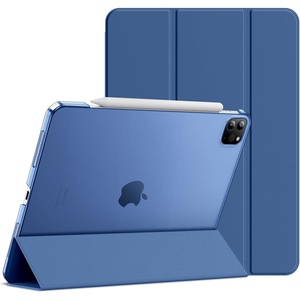 image:imageJETech Case Cover for iPad Pro 11 4321 2022202120202018 Black  Slim Translucent Back Design TriFold Stand Auto WakeSleep Lightweight Shockproof ProtectionNavy