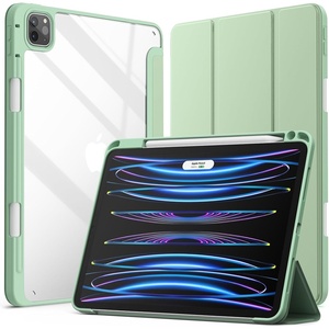 image:imageJETech Case Cover for iPad Pro 11 4321 Black  For 2022202120202018 Model Clear Back Pencil Holder Slim Shockproof TriFold Stand Auto WakeSleepMatcha Green