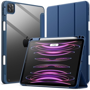 image:imageJETech Case Cover for iPad Pro 11 4321 Black  For 2022202120202018 Model Clear Back Pencil Holder Slim Shockproof TriFold Stand Auto WakeSleepNavy