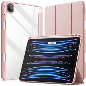 image:imageJETech Case Cover for iPad Pro 11 4321 Black  For 2022202120202018 Model Clear Back Pencil Holder Slim Shockproof TriFold Stand Auto WakeSleepRose Gold