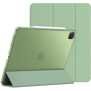 image:imageJETech Case Cover for iPad Pro 129 4th3rd Gen 20202018 Black  Slim Translucent Back Design TriFold Stand Auto WakeSleep Lightweight Shockproof ProtectionMatcha Green