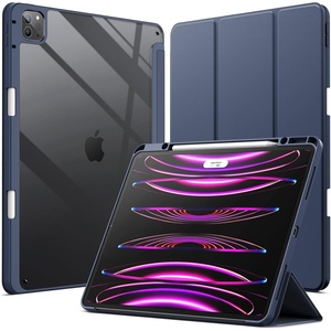 image:imageJETech Case Cover for iPad Pro 129 6543 Black  For 2022202120202018 Model Clear Back Pencil Holder Slim Shockproof TriFold Stand Auto WakeSleepNavy Blue