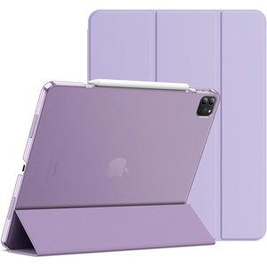 image:imageJETech Case Cover for iPad Pro 129 6th5th Gen 20222021 Black  Slim Translucent Back Design TriFold Stand Auto WakeSleep Lightweight Shockproof ProtectionLight Purple