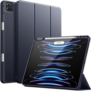 image:imageJETech Case Cover for iPad Pro 129 6th5th Gen 20222021 Black  Soft TPU Protection Pencil Holder TriFold Stand Pencil Charging Support Shockproof Lightweight Design Auto WakeSleepNavy