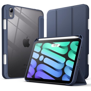 image:imageJETech Case Cover for iPad mini A17 Pro6th Gen 20242021 Black  Clear Transparent Back Pencil Holder Slim Shockproof Protection TriFold Stand Auto WakeSleepNavy