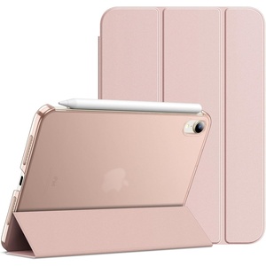 image:imageJETech Case Cover for iPad mini A17 Pro6th Gen 20242021 Black  Slim Translucent Back Design TriFold Stand Auto WakeSleep Lightweight Shockproof ProtectionRose Gold