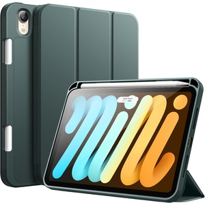 image:imageJETech Case Cover for iPad mini A17 Pro6th Gen 20242021 Black  Soft TPU Protection Pencil Holder TriFold Stand Auto WakeSleep Shockproof Lightweight DesignMisty Green