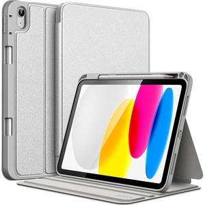 image:imageJETech Folio Case Cover for iPad A16 11th10th Gen Navy  For 20252022 Model MultiAngle Stand Cover Pencil Holder Slim Protective Cover Auto WakeSleepSilver