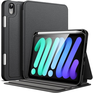 image:imageJETech Folio Case Cover for iPad mini A17 Pro6th Gen 20242021 Black  MultiAngle Stand Cover Pencil Holder Slim Protective Cover Auto WakeSleepBlack