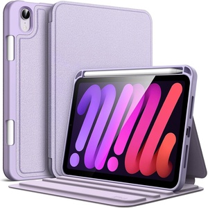 image:imageJETech Folio Case Cover for iPad mini A17 Pro6th Gen 20242021 Black  MultiAngle Stand Cover Pencil Holder Slim Protective Cover Auto WakeSleepPurple