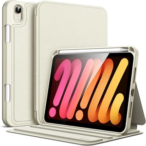 image:imageJETech Folio Case Cover for iPad mini A17 Pro6th Gen 20242021 Black  MultiAngle Stand Cover Pencil Holder Slim Protective Cover Auto WakeSleepStarlight