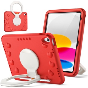 image:imageJETech Kids Case for iPad A16 11th10th Gen Blue  For 20252022 Model 360 Rotating Handle Stand Shockproof Lightweight Pencil HolderRed