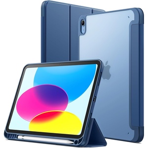 image:imageJETech Matte Case Cover for iPad A16 11th10th Gen Navy  For 20252022 Model Frosted Translucent Back Pencil Holder Slim Stand Design AntiFingerprint FinishNavy