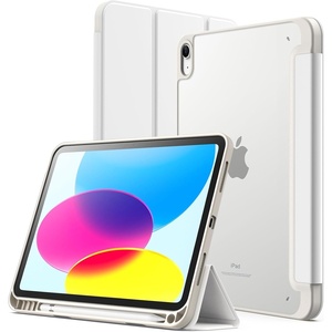 image:imageJETech Matte Case Cover for iPad A16 11th10th Gen Navy  For 20252022 Model Frosted Translucent Back Pencil Holder Slim Stand Design AntiFingerprint FinishWhite