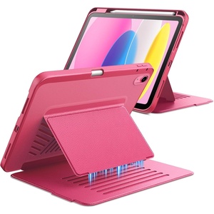 image:imageJETech MultiAngle Stand Case for iPad A16 11th10th Gen Navy  For 20252022 Model UltraStable Design Pencil Holder Slim Shockproof Frosted AntiFingerprint BackPink