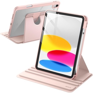 image:imageJETech Rotating Case Cover for iPad A16 11th10th Gen Navy  For 20252022 Model 360 Rotation Stand Clear Back Auto WakeSleep Pencil Holder Full ProtectionSandy Pink