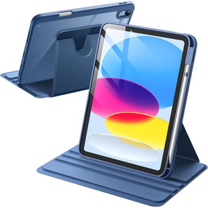 image:imageJETech Rotating Case Cover for iPad A16 11th10th Gen Navy  For 20252022 Model 360 Rotation Stand Clear Back Auto WakeSleep Pencil Holder Full ProtectionNavy