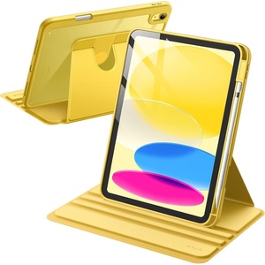 image:imageJETech Rotating Case Cover for iPad A16 11th10th Gen Navy  For 20252022 Model 360 Rotation Stand Clear Back Auto WakeSleep Pencil Holder Full ProtectionYellow