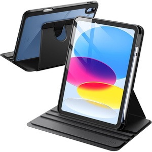 image:imageJETech Rotating Case Cover for iPad A16 11th10th Gen Navy  For 20252022 Model 360 Rotation Stand Clear Back Auto WakeSleep Pencil Holder Full ProtectionBlack