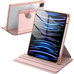 image:imageJETech Rotating Case Cover for iPad Pro 11 43 Black  For 20222021 Model 360 Rotation Stand Clear Back Design Auto WakeSleep Pencil Holder Full ProtectionRose Gold