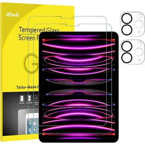 image:imageJETech Screen Protector for iPad Pro 11 432 202220212020 22 Pack  with Camera Lens Protector HD Clear Tempered Glass Pencil amp Face ID Compatible AntiScratch ProtectioniPadPro11432