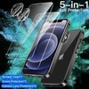 image:imageJETech 5 in 1 Case for iPhone 12 AntiYellowing Clear  2 Tempered Glass Screen Protectors 2 Camera Lens Protectors Shockproof Bumper Phone CoverBlack
