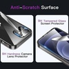image:imageJETech 5 in 1 Case for iPhone 12 AntiYellowing Clear  2 Tempered Glass Screen Protectors 2 Camera Lens Protectors Shockproof Bumper Phone CoverBlack