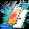 image:imageJETech 5 in 1 Case for iPhone 12 AntiYellowing Clear  2 Tempered Glass Screen Protectors 2 Camera Lens Protectors Shockproof Bumper Phone CoverClear