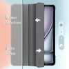 image:imageJETech Case for iPad Air 13 M4M3M2 Black  Cover for 202620252024 Model Slim Translucent Back TriFold Stand Auto WakeSleep Lightweight Shockproof ProtectionSpace Gray