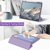 image:imageJETech Case for iPad Pro 13 M5M4 20252024 Black  Cover Clear Transparent Back Pencil Holder Slim Shockproof Protection TriFold Stand Auto WakeSleepPurple