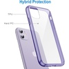 image:imageJETech Case for iPhone 11 AntiYellowing Clear  Shockproof Protection Scratch Resistant Hard PC Back Durable Transparent TPU BumperDeep Purple