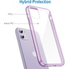 image:imageJETech Case for iPhone 11 AntiYellowing Clear  Shockproof Protection Scratch Resistant Hard PC Back Durable Transparent TPU BumperPurple