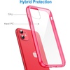 image:imageJETech Case for iPhone 11 AntiYellowing Clear  Shockproof Protection Scratch Resistant Hard PC Back Durable Transparent TPU BumperRed