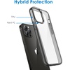 image:imageJETech Case for iPhone 12 Pro Max AntiYellowing Clear  Shockproof Protection Scratch Resistant Hard PC Back Durable Transparent TPU BumperBlack