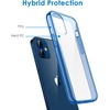 image:imageJETech Case for iPhone 12 mini AntiYellowing Clear  Shockproof Protection Scratch Resistant Hard PC Back Durable Transparent TPU BumperBlue