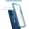 image:imageJETech Case for iPhone 12 mini AntiYellowing Clear  Shockproof Protection Scratch Resistant Hard PC Back Durable Transparent TPU BumperNavy Blue