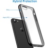 image:imageJETech Case for iPhone SE 32 iPhone 87 AntiYellowing Clear  Shockproof Protection Scratch Resistant Hard PC Back Durable Transparent TPU BumperBlack