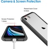 image:imageJETech Case for iPhone SE 32 iPhone 87 AntiYellowing Clear  Shockproof Protection Scratch Resistant Hard PC Back Durable Transparent TPU BumperDark Gray