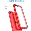 image:imageJETech Case for iPhone SE 32 iPhone 87 AntiYellowing Clear  Shockproof Protection Scratch Resistant Hard PC Back Durable Transparent TPU BumperRed