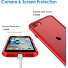 image:imageJETech Case for iPhone SE 32 iPhone 87 AntiYellowing Clear  Shockproof Protection Scratch Resistant Hard PC Back Durable Transparent TPU BumperRed