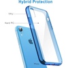 image:imageJETech Case for iPhone XR AntiYellowing Clear  Shockproof Protection Scratch Resistant Hard PC Back Durable Transparent TPU BumperBlue