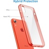 image:imageJETech Case for iPhone XR AntiYellowing Clear  Shockproof Protection Scratch Resistant Hard PC Back Durable Transparent TPU BumperCoral
