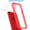image:imageJETech Case for iPhone XR AntiYellowing Clear  Shockproof Protection Scratch Resistant Hard PC Back Durable Transparent TPU BumperRed