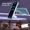 image:imageJETech Kickstand Case for iPhone 12 Pro Max Clear  3Way Metal Kickstand Supports Wireless Charging Slim Shockproof Bumper Clear BackClear