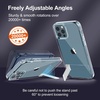 image:imageJETech Kickstand Case for iPhone 12 Pro Max Clear  3Way Metal Kickstand Supports Wireless Charging Slim Shockproof Bumper Clear BackClear