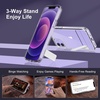 image:imageJETech Kickstand Case for iPhone 1212 Pro Clear  3Way Metal Kickstand Supports Wireless Charging Slim Shockproof Bumper Clear BackClear