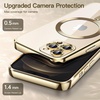 image:imageJETech Magnetic Case for iPhone 12 Pro Gold  Compatible with MagSafe Camera Lens Protection Electroplated TPU Frame Shockproof ProtectionGold