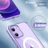 image:imageJETech Magnetic Case for iPhone 12 mini Clear  Compatible with MagSafe Shockproof Phone Bumper Cover Scratch Resistant Clear BackDeep Purple