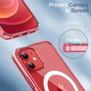 image:imageJETech Magnetic Case for iPhone 12 mini Clear  Compatible with MagSafe Shockproof Phone Bumper Cover Scratch Resistant Clear BackRed