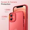 image:imageJETech Matte Case for iPhone 1212 Pro Black  MilitaryGrade Protection Frosted Matte Back AntiFingerprint Finish Shockproof DesignRed